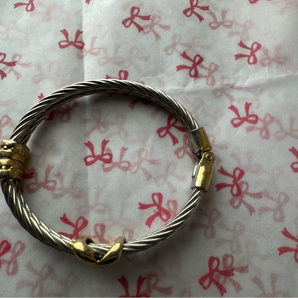 Stainless steel Silver and Gold plated Cable Bracelet